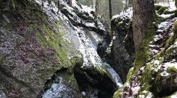 Schneeschuhwanderung Lutz, Die beeindruckende Kessischlucht ist nur wenige Meter breit. Foto: Christina Schwann © Schneeschuhwanderung Lutz, Die beeindruckende Kessischlucht ist nur wenige Meter breit. Foto: Christina Schwann Die beeindruckende Kessischlucht ist nur wenige Meter breit. Foto: Christina Schwann
